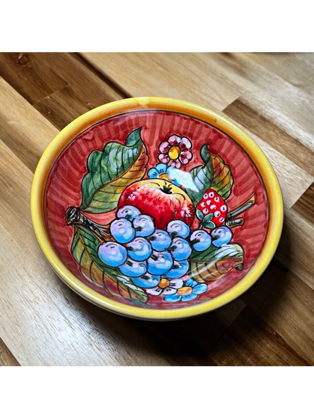Piccadilly Costa L 2014 Deruta Hand Painted Ceramic Fruit Bowl Art Pottery